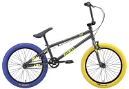 Велосипед 20" Stark'25 Madness BMX 1 (рама ст.,клещ. торм.) графит матов/желтый/синий Велосипед 20" Stark'25 Madness BMX 1 (рама ст.,клещ. торм.) графит матов/желтый/синий