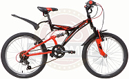 Велосипед 20'' NOVATRACK DART (2х.подвесный,МТВ,6ск,рама сталь,Shimano) черно-красный Велосипед 20'' NOVATRACK DART (2х.подвесный,МТВ,6ск,рама сталь,Shimano) черно-красный